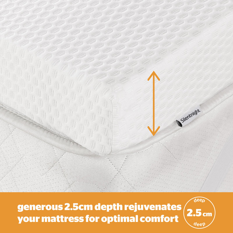 Silentnight Impress 2.5cm Memory Foam Mattress Topper, Single (3')
