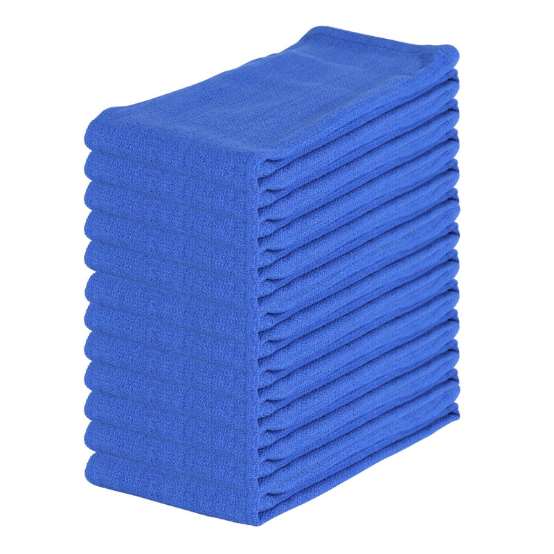 Arkwright 100% Cotton Huck Cleaning Towels 16x26, Blue