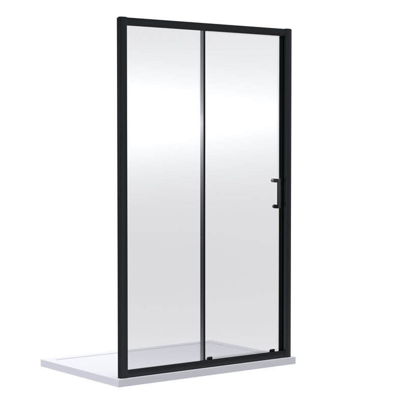 Rene 1900 x 1700mm Sliding Shower Door, Matt Black