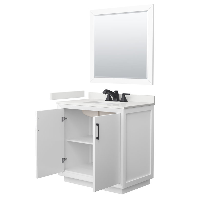 Strada 36'' W Single Vanity, WDX13361, White, Brushed Nickel