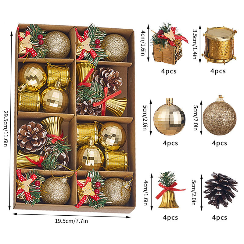 Arbre de Noël 24 pièces 24 pièces, Gold