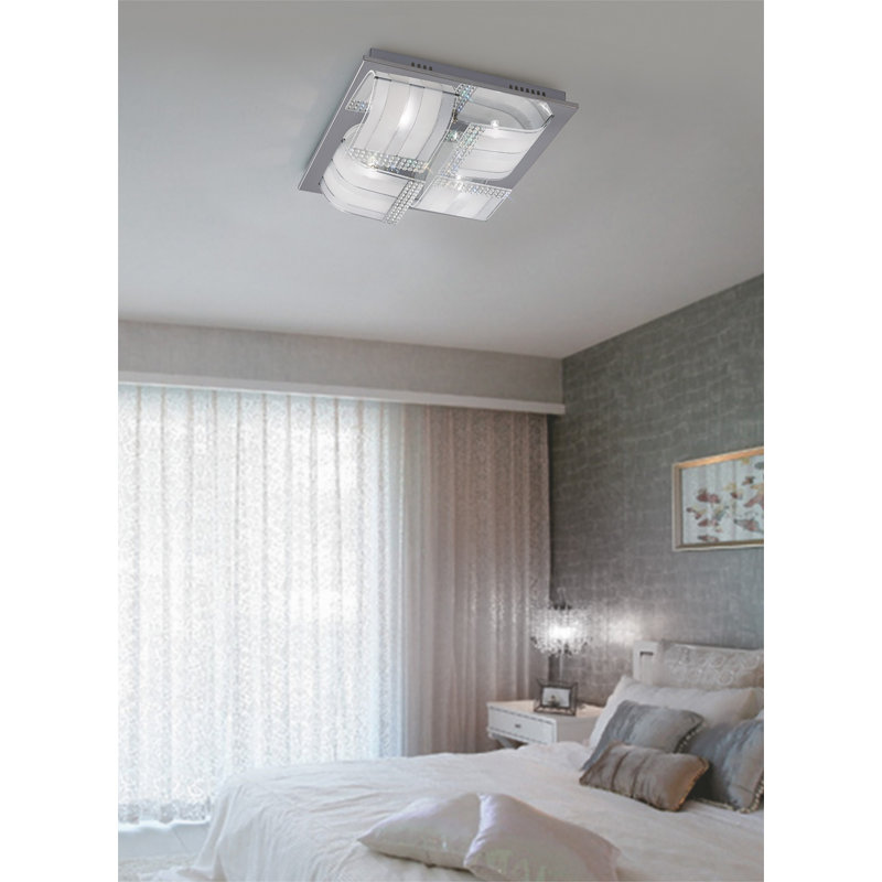 Crystal & Glass Flush Mount, 11cm H x 37cm W x 37cm D