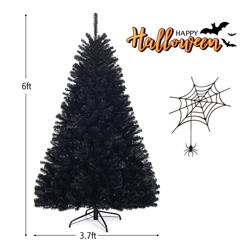 Arbre de Noël artificiel pin noir, H 6 pi