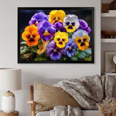 Purple Pansies Vibrant Pansies On Canvas Print