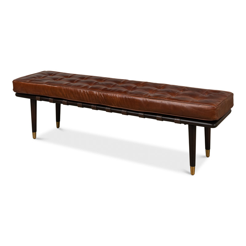 Banc en cuir véritable Prince Albert