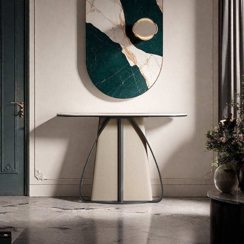 Console Modern Minimalist Luxury Art, Dark Gray, H 33,46 po x l 39,37 po x P 13,78 po