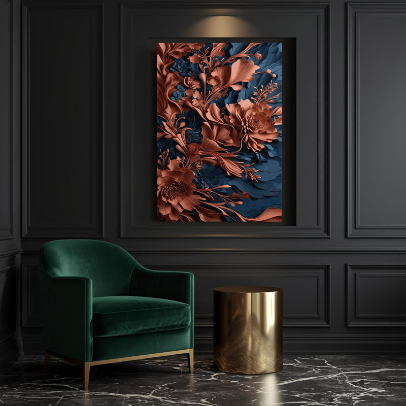 «Abstract Florals 49», art mural sur toile mauve, H 20 po x l 16 po