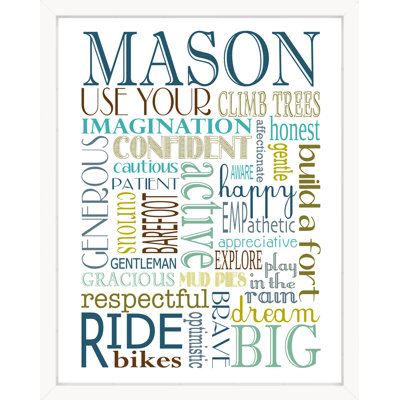 «Personalized Boy Rules», impression sur papier