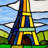 14.5"H Eiffel Tower Stained Glass Window Panel