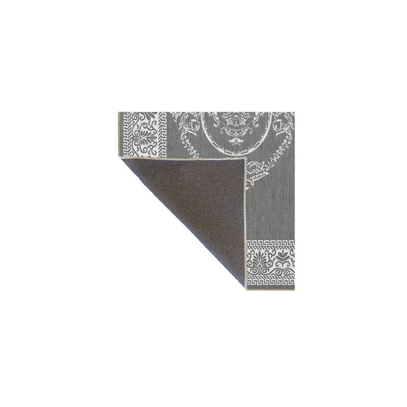 Tapis tissé rond lavable à motif traditionnel, Sous-tapis rectangulaire 3 pi 11 po x 5 pi 11 po i