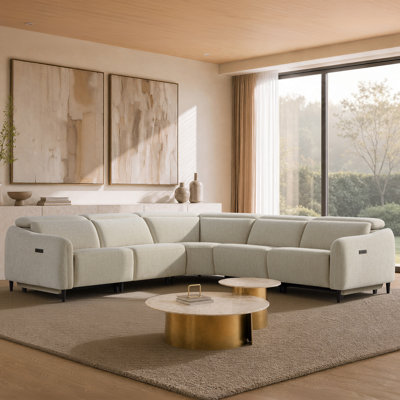 118'' Power Reclining Sofa With Independent Headrest & Footrest Adjustment And Built-In USB & Type-C Ports