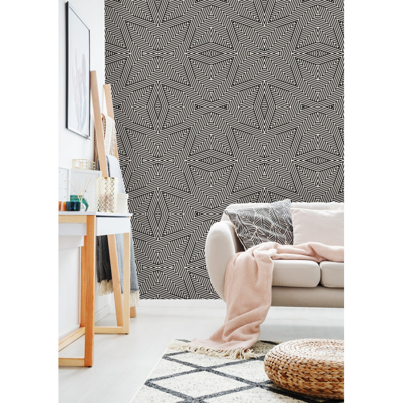 Murale à peinture à motif géométrique, l 25 po x H 50 po