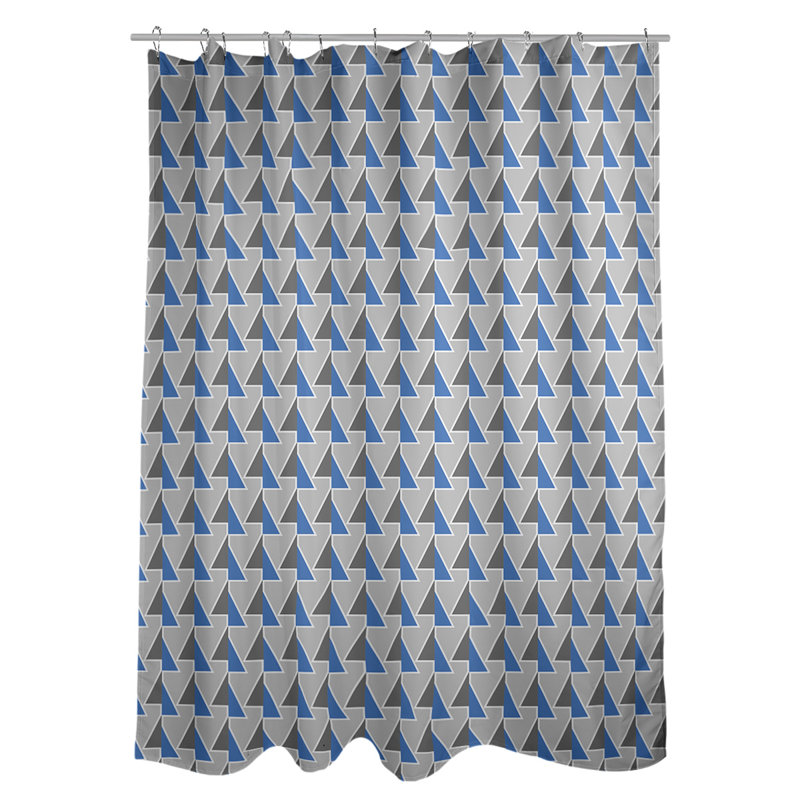 Rideau de douche à flèches décalées, Bleu