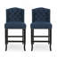 Ensemble de 2 tabourets de comptoir à oreilles capitonnés en tissu Vienna Vienna, bleu marine-471095461