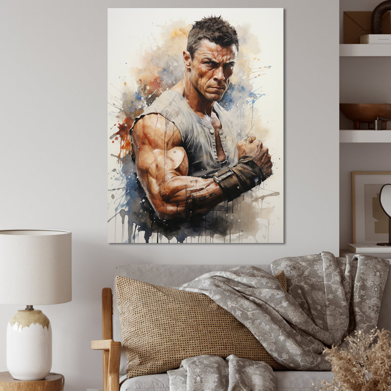 Art martial Jean Claude Van - reproduction d'art sur toile, H 32 po x l 16 po x P 1 po, Toile tendue