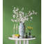 Vase décoratif en porcelaine avec motifs de fleurs de cerisier - 12 po de diamètre x 24 po - bleu / vert / blanc