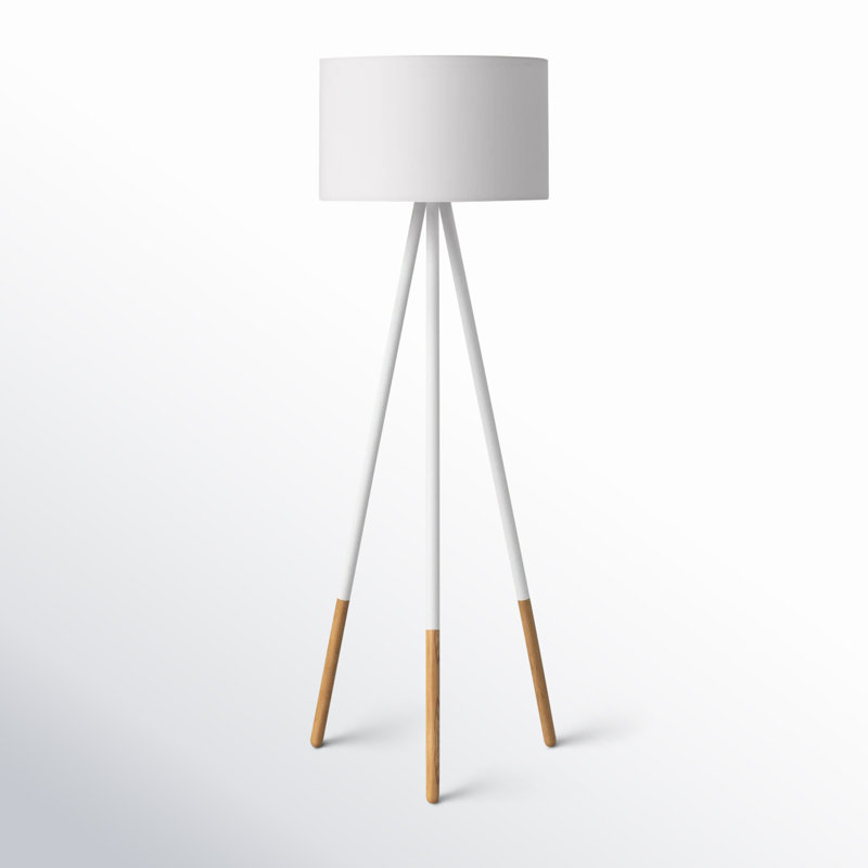 Skyler 60.25'' Tripod Floor Lamp, White/Light Brown