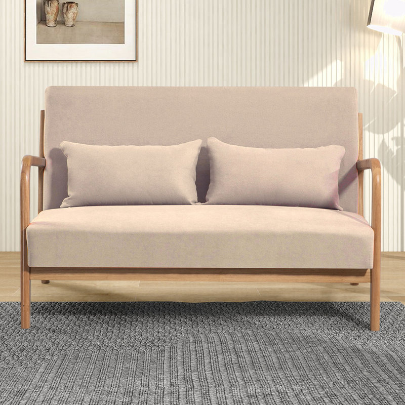 Upholstered 45.7'' Sofa, Beige 100% Polyester