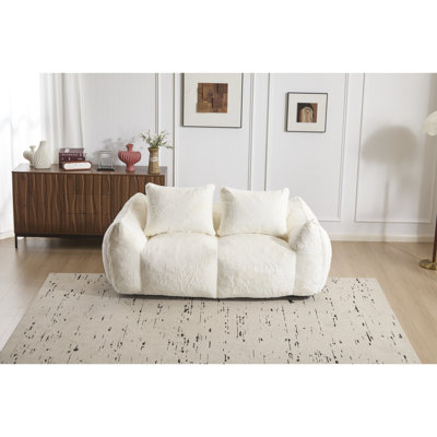 Adults' Oversized Bean Bag Couch, High - Quality Rabbit Fabric, Cozy , Relaxing At Home, No Assembly Required , Adults, Pillows, Living Room Bedroom,