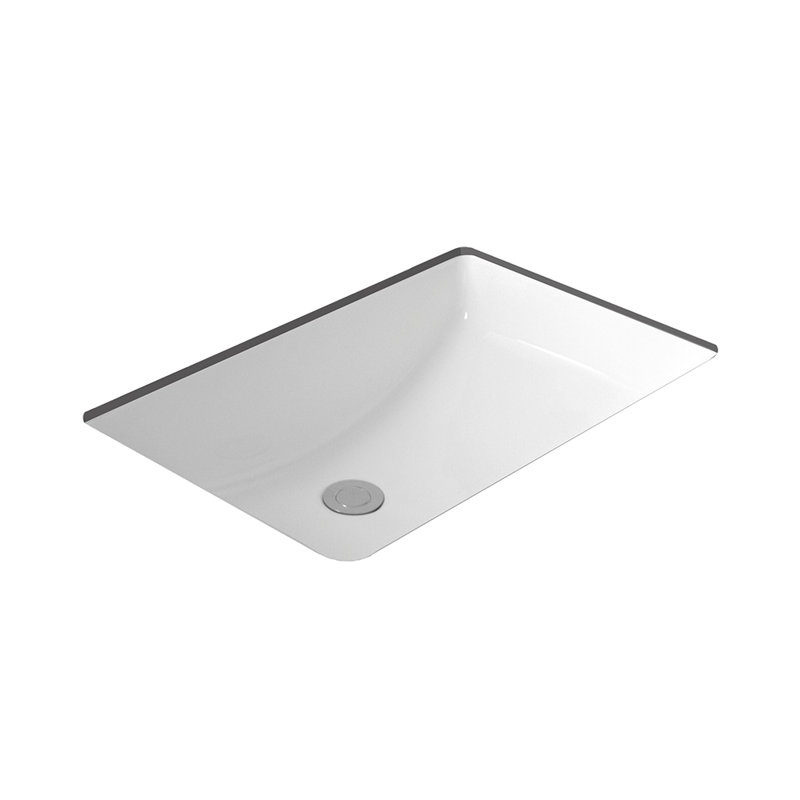 Lavabo de salle de bain courbé 18 po avec trop-plein Architectura