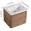 Meuble-lavabo mural 48 po avec lavabo en céramique blanche et tablettes de rangement et 1 porte à fermeture en douceur, emballage KD, contreplaqué