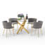 Ensemble de salle à manger Ayron, table de salle à manger avec pieds croisés et chaise de salle à manger en velours-2106894671-2106894659-2107037483