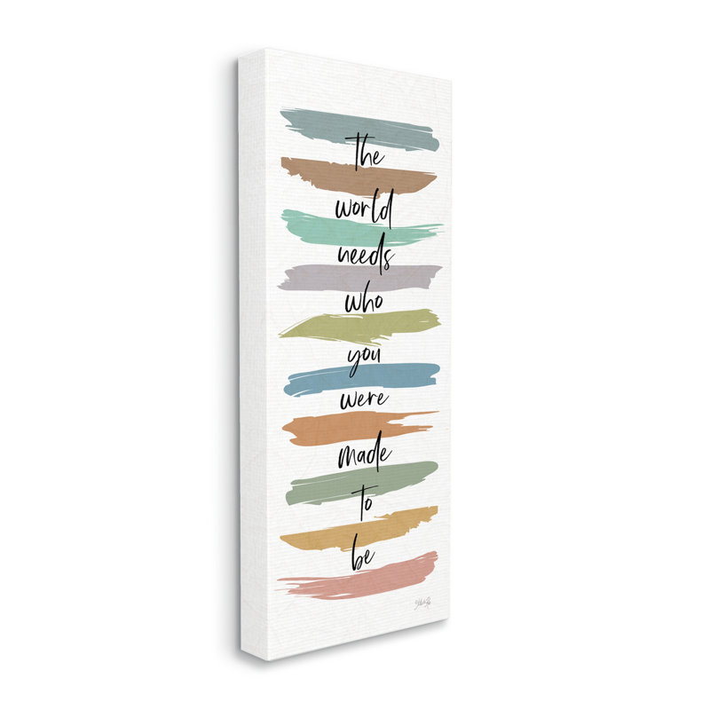 «Who You Were Made To Be Expression Abstract Stripes» par Marla Rae - impression sur toile, H 24 po x l 10 po, Toile tendue