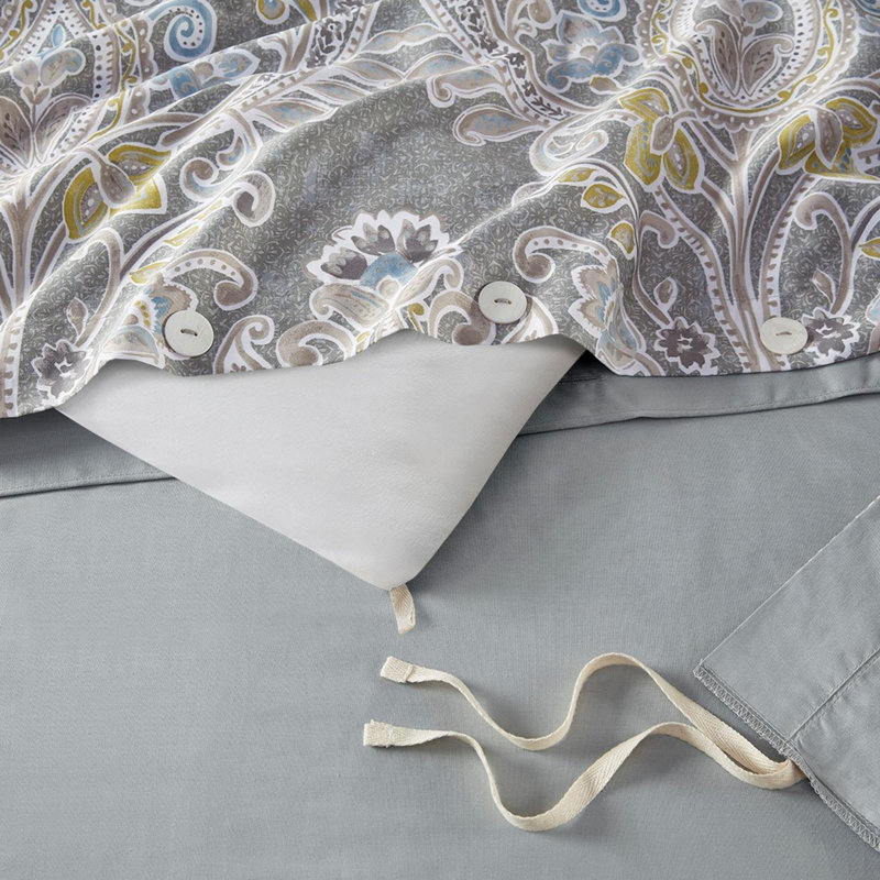 Cotton Printed Duvet Cover 5 Piece Set