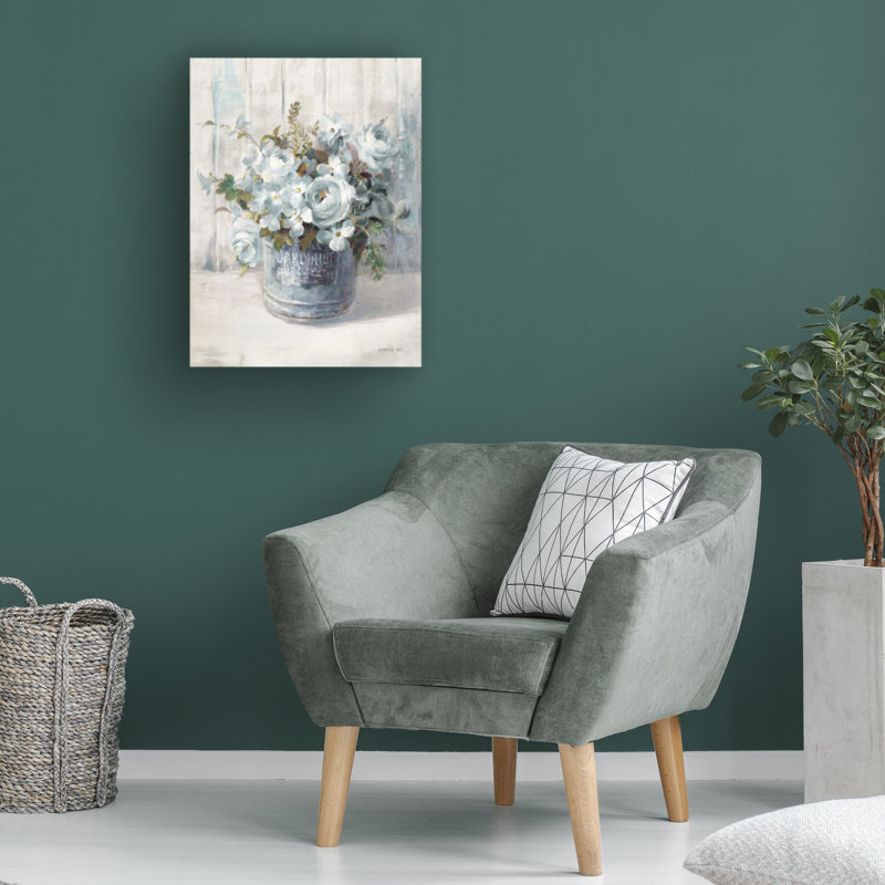 Œuvre sur toile bleue, Danhui Nai, H 32 po x l 24 po