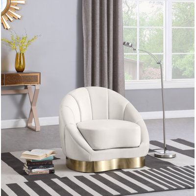Shelly 34.25" Wide Tufted Velvet Barrel Chair