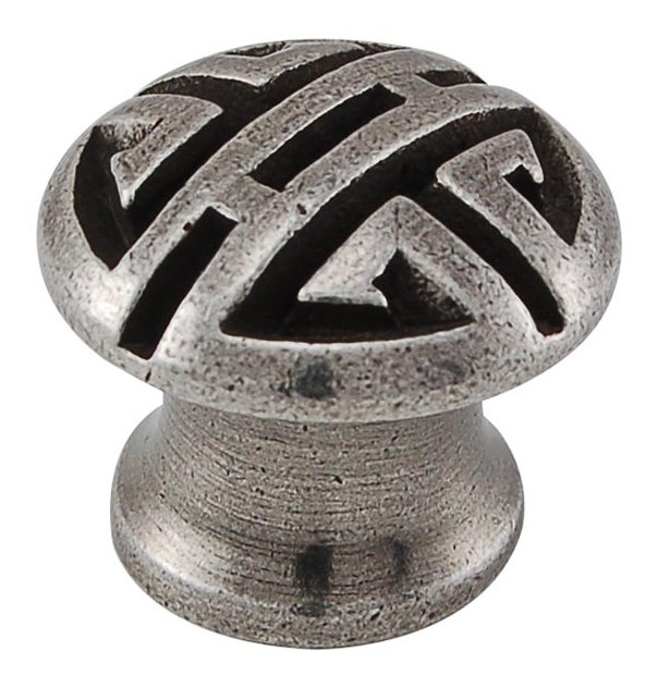 Camesana Mushroom Knob, 1" H x 1" W x 0.75" D, Vintage Pewter