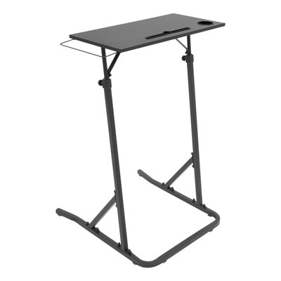 41.54-60.24in Adjustable Height Bike Trainer Desk, Freestanding Treadmill Laptop Workstation with Tablet Slot & Cup Holder,