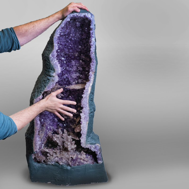 Large Amethyst Cluster Geode With Stalactites From Brazil