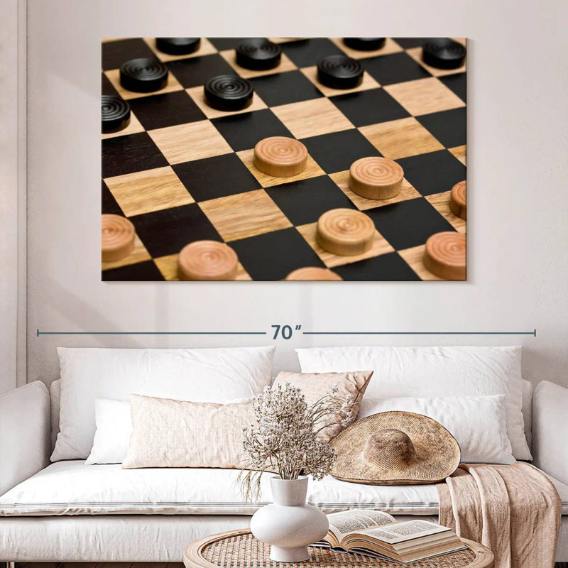 Senne Checkers Game, 34" H x 51" W