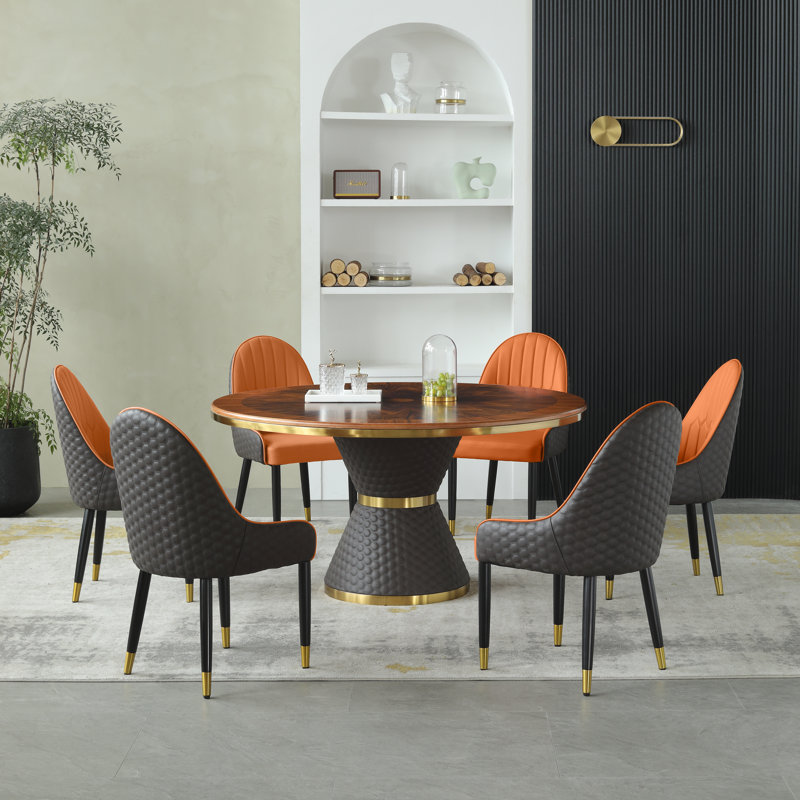 7 - Piece Dining Set, Orange