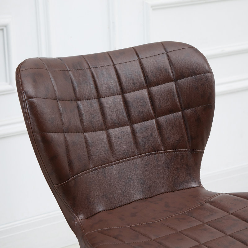 Cissell Swivel Upholstered Adjustable Height Counter Stool with Metal Frame, Brown