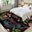Tapis asiatique transparent lavable à la machine, dragons chinois et fleurs-133455249