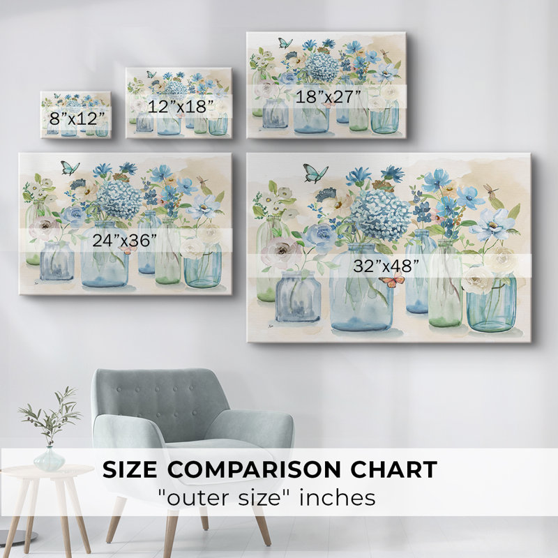 Jardin à papillons bleus - Cavas enveloppés de galerie, 40 x 60