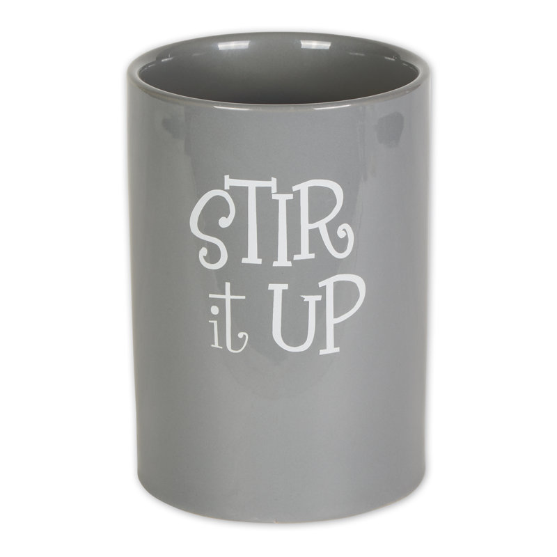 Pot à ustensiles en céramique Stir It Up, Gris