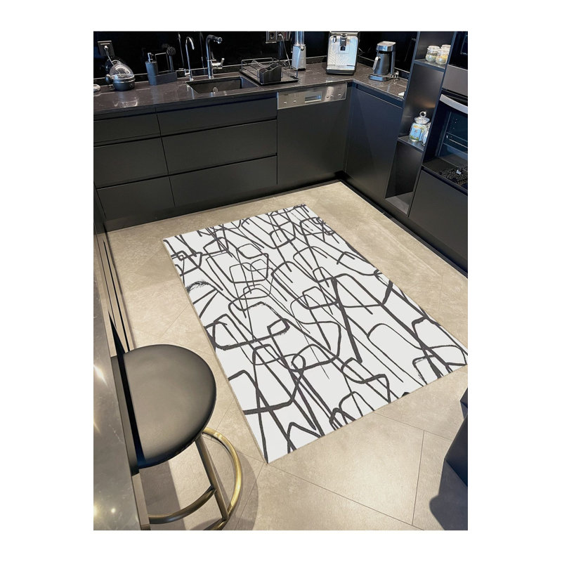 Tapis blanc lavabo lavable à la machine