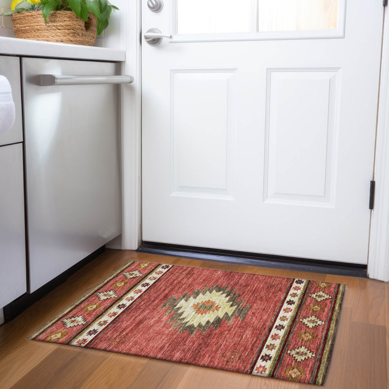 Tapis épice Yamen AMF179 lavable à la machine de qualité supérieure, Rectangle 1 pi 8 po x 2 pi 6 po
