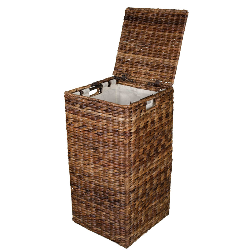 Abaca Laundry Hamper with Handles, Large (27.2" x 14.4" x 14")
