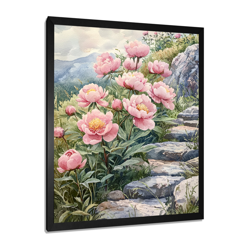 Breckenridge - Floral Canvas Art Print, H 32 po x l 24 po, Reproduction encadrée d'une seule photo, Noir, noir, noir, noir