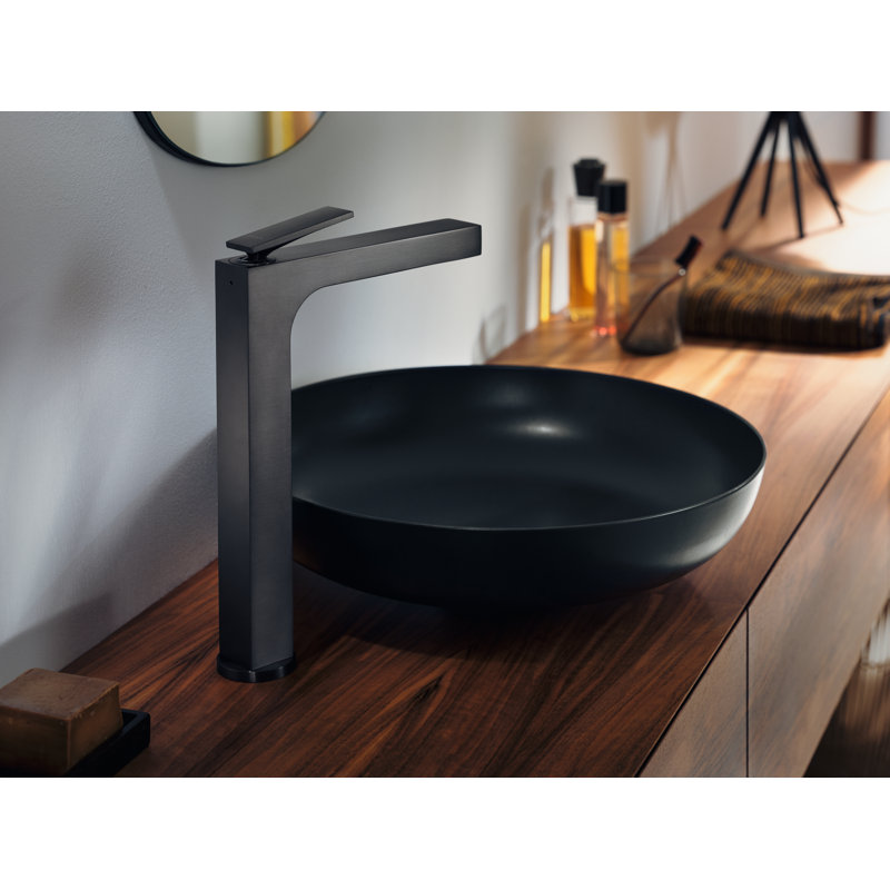 Citterio Single Hole Bathroom Faucet with Drain Assembly, Brushed Black Chrome