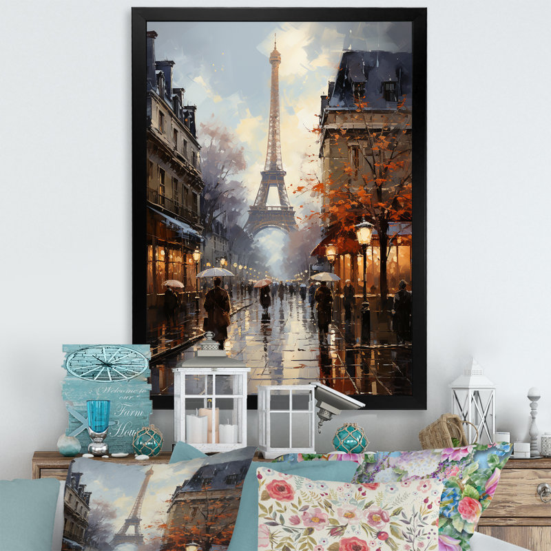 Eiffel Paris au 19e siècle - art mural Paris, Cadre simple noir, H 40 po x l 30 po x P 1,5 po