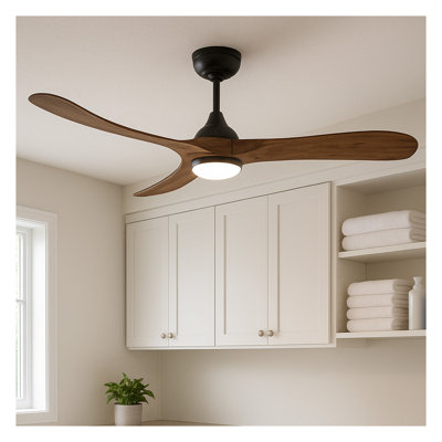 Ventilateur intelligent à DEL intégré 56 po avec télécommande Hiro Swell Flush