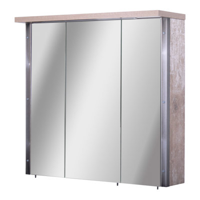 Harkon 76mm W 73.5mm H Surface Frameless Medicine Cabinet Mirror 6 Adjustable