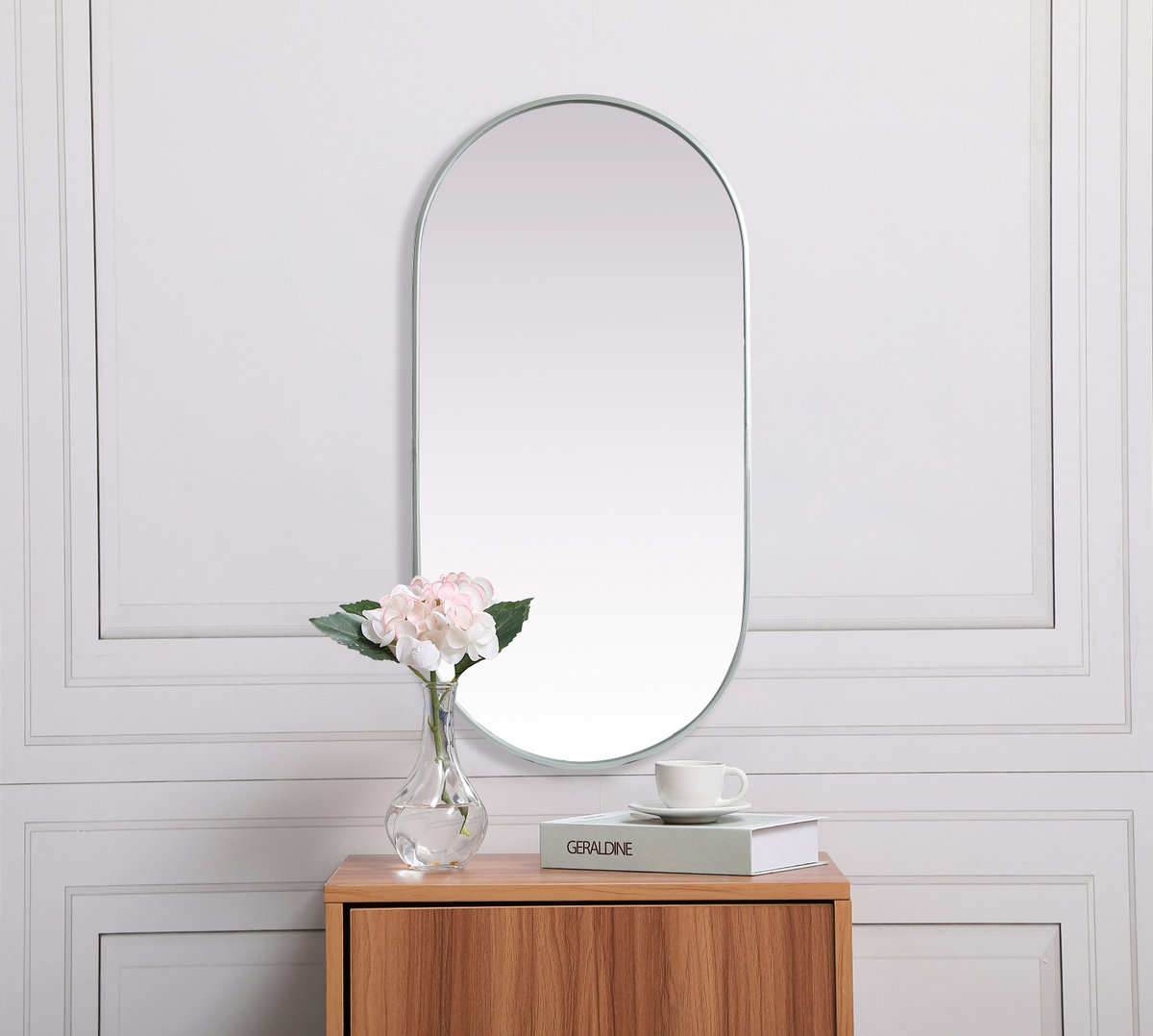 Elington Accent Mirror, Silver, 48"  x 24" 