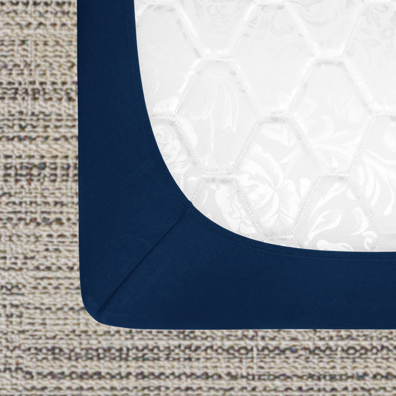 Housse de sommier en tricot Jersey StretchWrap, Simple, Marine