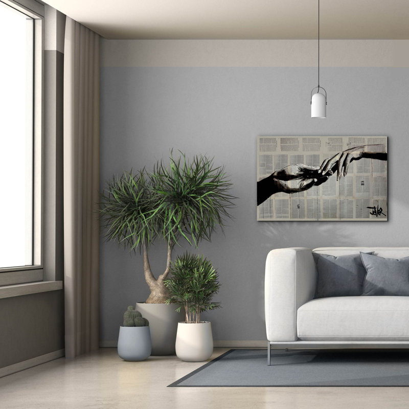 "Jadaya" Adam Eve "par Loui Jover, art mural sur toile, H 26 po x l 40 po